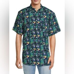 WESC Oden Geo Floral Acp Button Front Shirt Floral Abstract Design size L